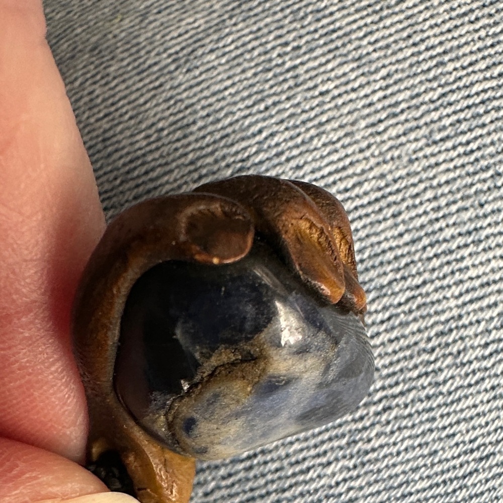 “HAND in “STONE” Handmade pottery Pendant with Dark Blue Stone - Picture 14 of 16